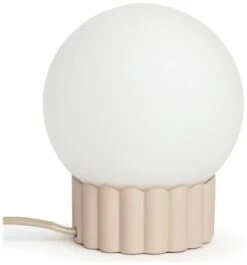 Habitat Ribbed Globe Table Lamp - White & Natural 10 Habitat Ribbed Globe Table Lamp - White & Natural -Habitat Store 4588982 R Z002A