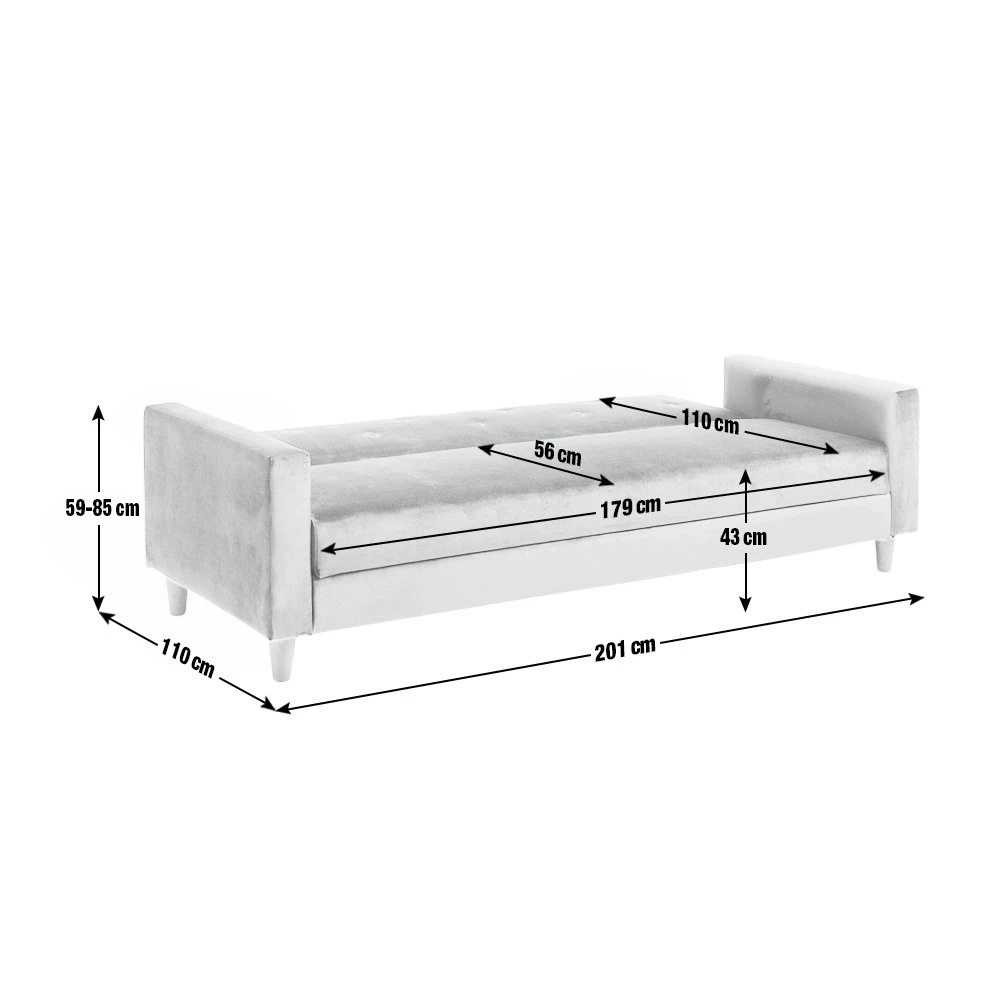 Habitat Brooks Clic Clac Fabric Sofa Bed - Grey 4 Habitat Brooks Clic Clac Fabric Sofa Bed - Grey - Image 4