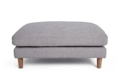 Habitat Salome Fabric Ottoman Footstool - Light Grey