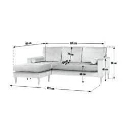 Habitat Hudson Fabric Corner Chaise Sofa - Linnet 11 Habitat Hudson Fabric Corner Chaise Sofa - Linnet -Habitat Store 4847575 R E001