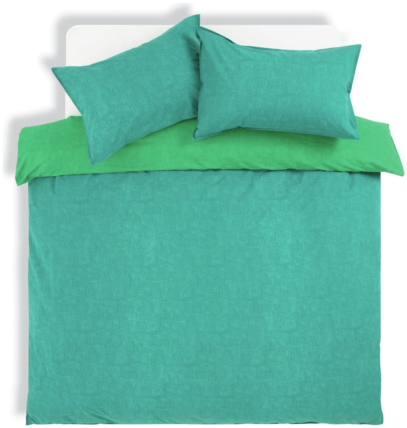 Habitat Emerald Cotton Textured Green Bedding Set - Single 3 Habitat Emerald Cotton Textured Green Bedding Set - Single - Image 3
