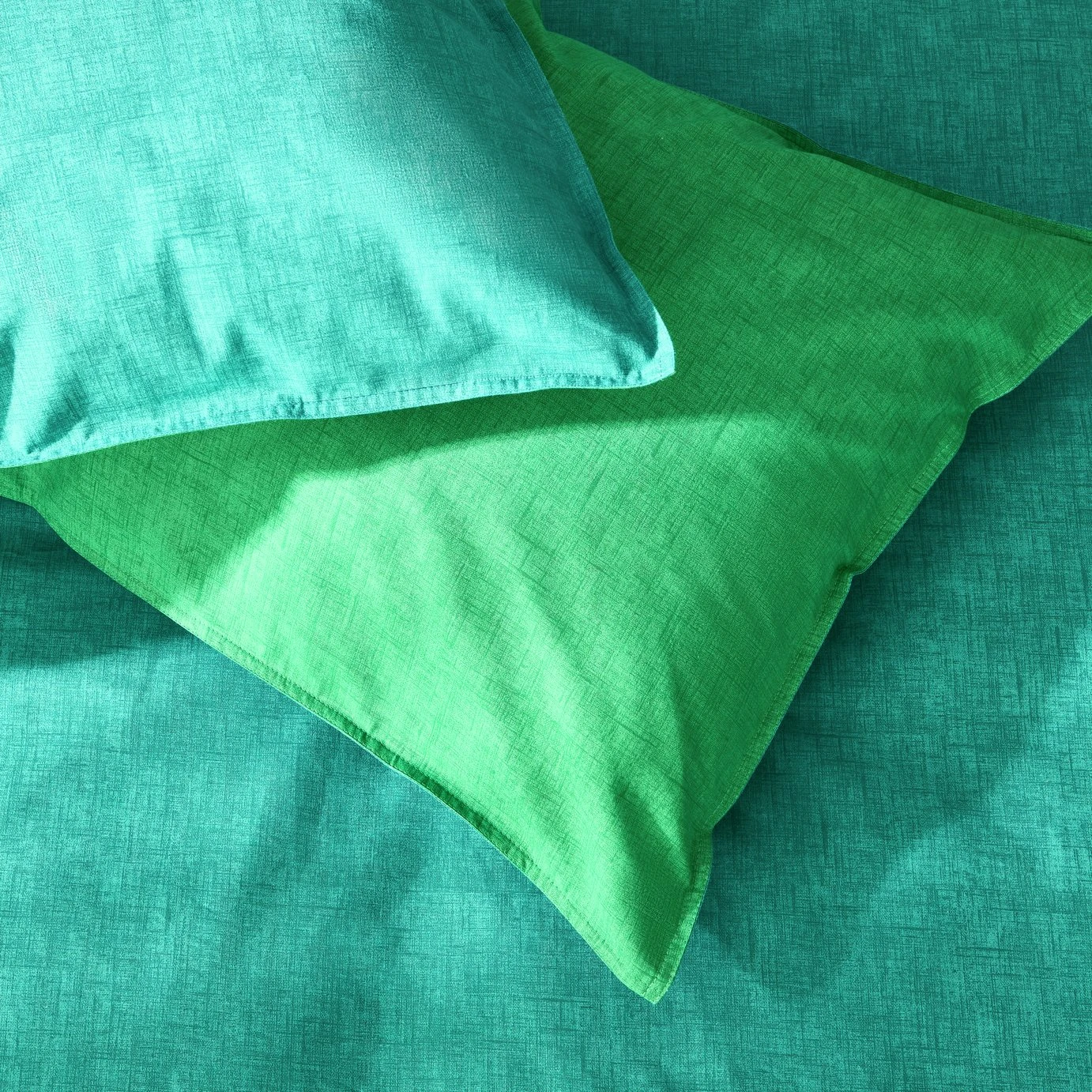 Habitat Emerald Cotton Textured Green Bedding Set - Single 4 Habitat Emerald Cotton Textured Green Bedding Set - Single - Image 4