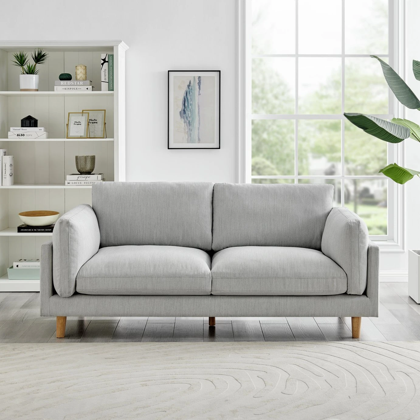 Habitat Habita Salome Fabric 3 Seater Sofa - Light Grey 2 Habitat Habita Salome Fabric 3 Seater Sofa - Light Grey - Image 2