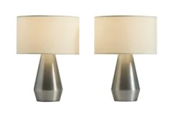 Habitat Maya Pair Of Touch Table Lamps - Silver & Cream 6 Habitat Maya Pair Of Touch Table Lamps - Silver & Cream -Habitat Store 4975894 R Z006A
