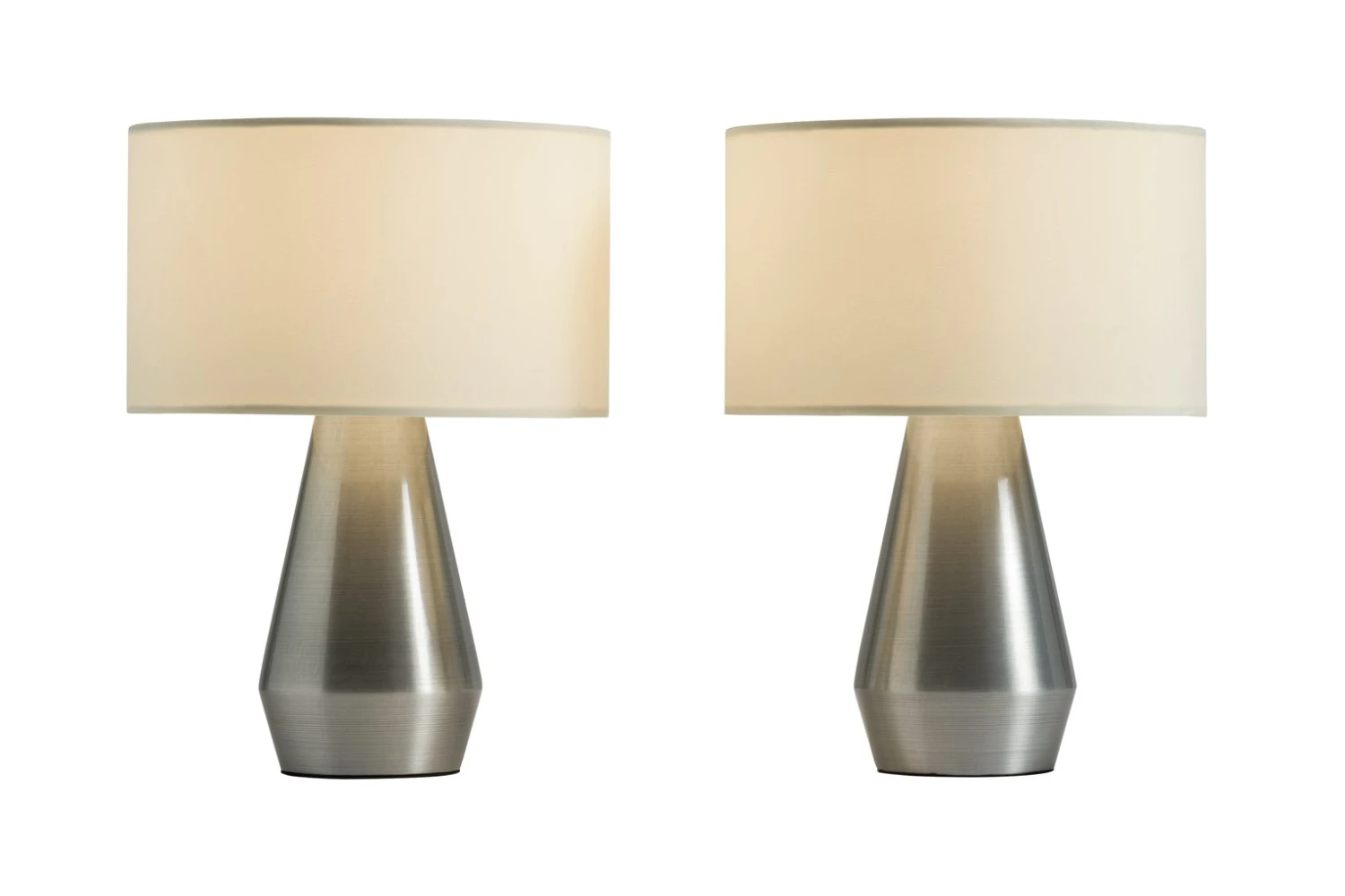 Habitat Maya Pair Of Touch Table Lamps - Silver & Cream 3 Habitat Maya Pair Of Touch Table Lamps - Silver & Cream - Image 3