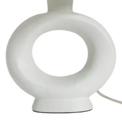 Habitat Nels Large Circle Ceramic Table Lamp - White & Beige 9 Habitat Nels Large Circle Ceramic Table Lamp - White & Beige -Habitat Store 5022887 R Z004A
