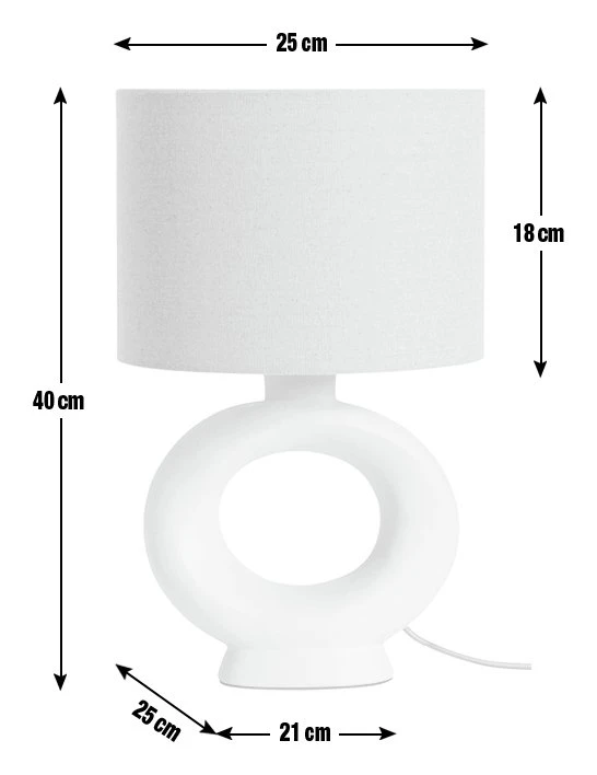 Habitat Nels Large Circle Ceramic Table Lamp - White & Beige 6 Habitat Nels Large Circle Ceramic Table Lamp - White & Beige - Image 6
