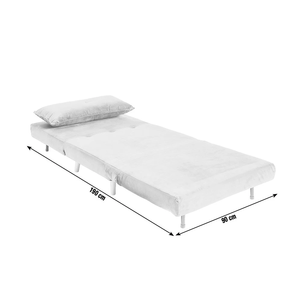 Habitat Roma Single Velvet Chairbed - Charcoal 5 Habitat Roma Single Velvet Chairbed - Charcoal - Image 5