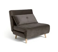 Habitat Roma Single Velvet Chairbed - Charcoal 13 Habitat Roma Single Velvet Chairbed - Charcoal -Habitat Store 5791417 R Z010A