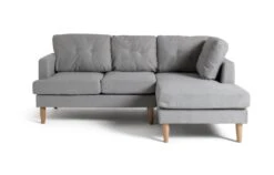 Habitat Joshua Fabric Corner Chaise Sofa - Light Grey -Habitat Store 6205737 R Z002A