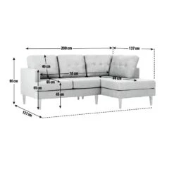 Habitat Joshua Fabric Corner Chaise Sofa - Light Grey -Habitat Store 6205737 R Z020A