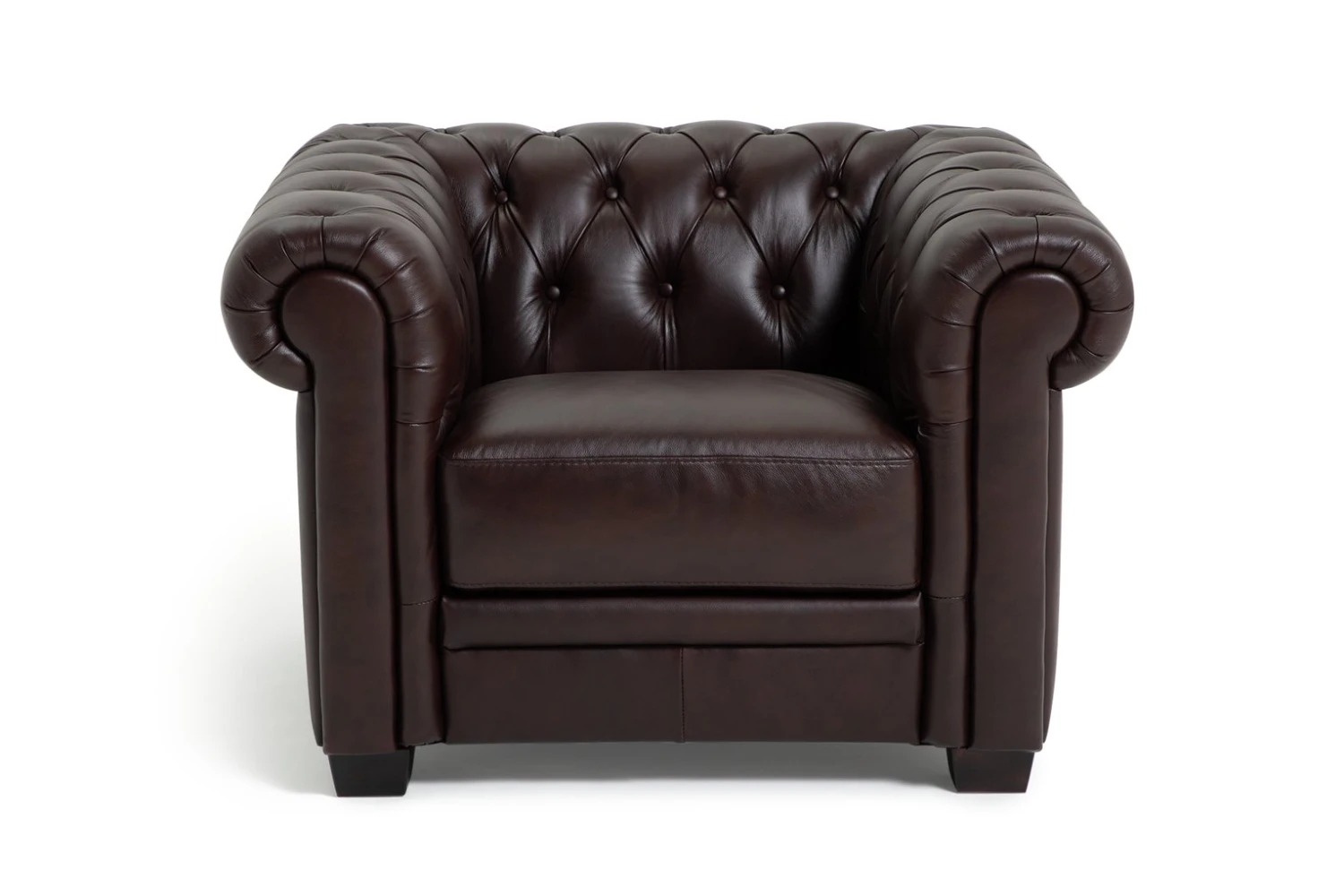 Habitat Chesterfield Leather Armchair - Walnut 1 Habitat Chesterfield Leather Armchair - Walnut