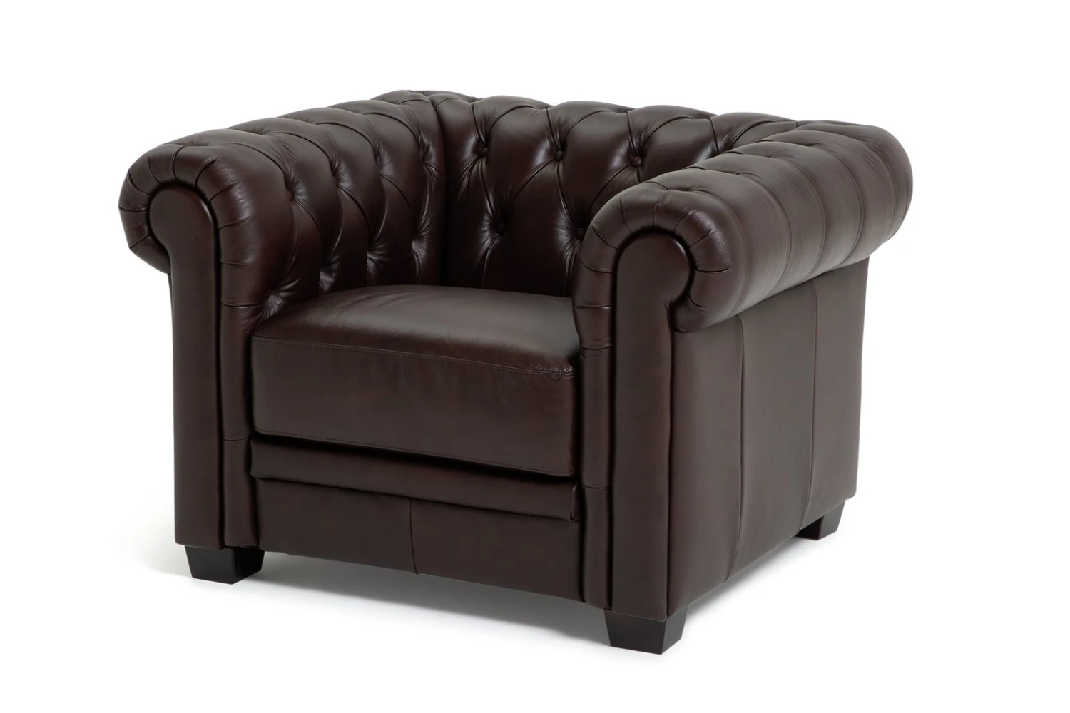 Habitat Chesterfield Leather Armchair - Walnut 2 Habitat Chesterfield Leather Armchair - Walnut - Image 2