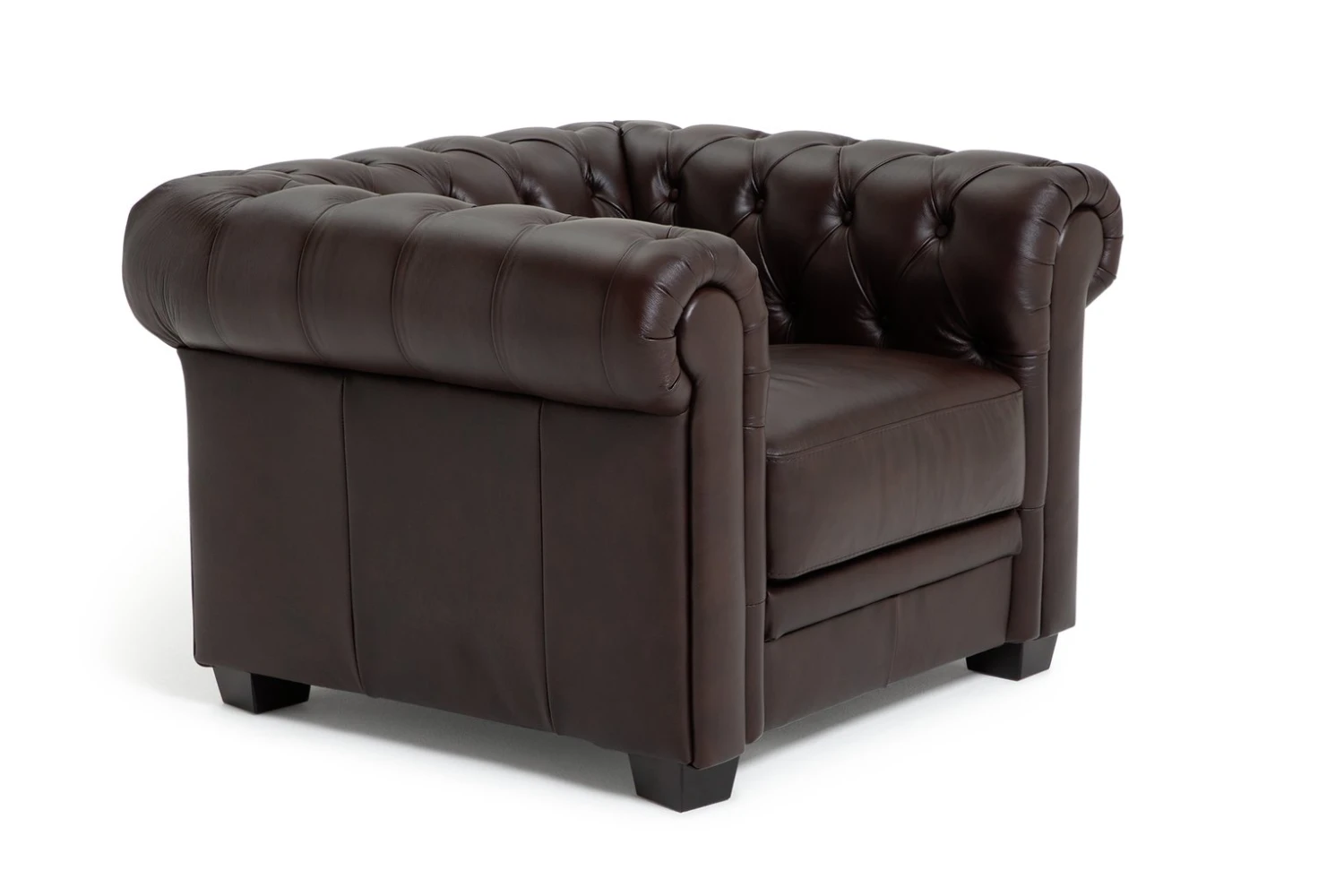 Habitat Chesterfield Leather Armchair - Walnut 4 Habitat Chesterfield Leather Armchair - Walnut - Image 4