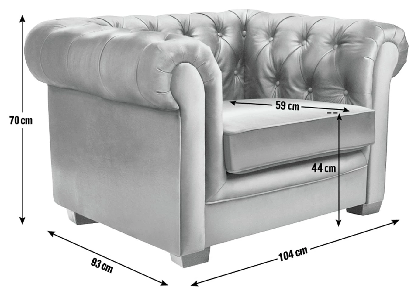 Habitat Chesterfield Leather Armchair - Walnut 8 Habitat Chesterfield Leather Armchair - Walnut - Image 8