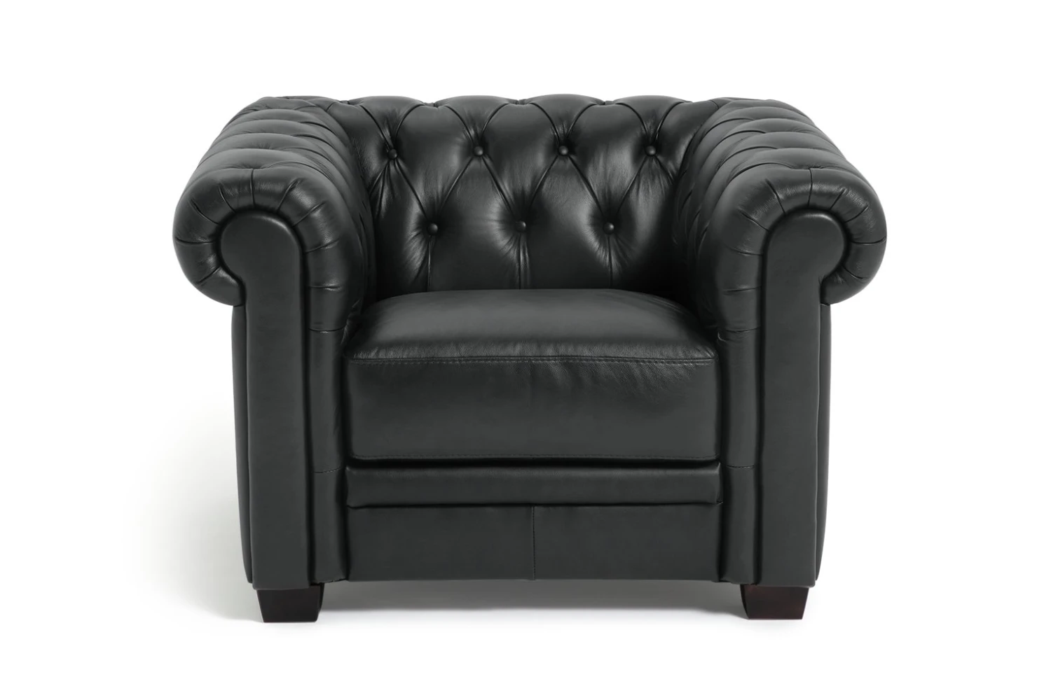 Habitat Chesterfield Leather Armchair - Black 1 Habitat Chesterfield Leather Armchair - Black
