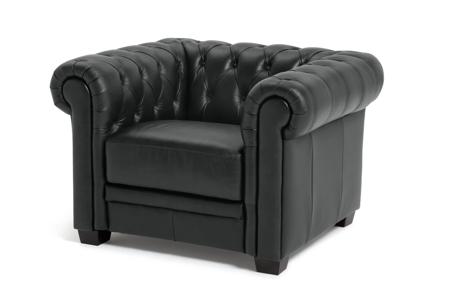 Habitat Chesterfield Leather Armchair - Black 3 Habitat Chesterfield Leather Armchair - Black - Image 3