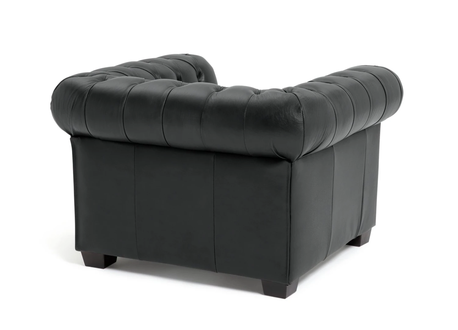 Habitat Chesterfield Leather Armchair - Black 4 Habitat Chesterfield Leather Armchair - Black - Image 4