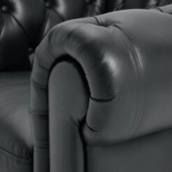 Habitat Chesterfield Leather Armchair - Black 16 Habitat Chesterfield Leather Armchair - Black -Habitat Store 6250988 R Z006A