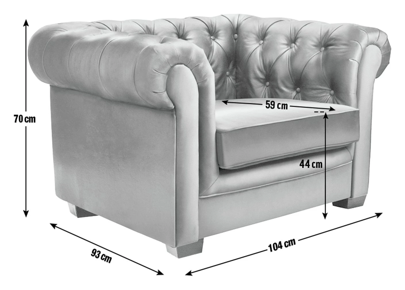 Habitat Chesterfield Leather Armchair - Black 10 Habitat Chesterfield Leather Armchair - Black - Image 10