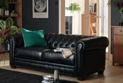 Habitat Chesterfield Leather 3 Seater Sofa - Chocolate 10 Habitat Chesterfield Leather 3 Seater Sofa - Chocolate -Habitat Store 6257101 R Z001C