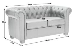 Habitat Chesterfield Leather 2 Seater Sofa - Black 12 Habitat Chesterfield Leather 2 Seater Sofa - Black -Habitat Store 6318349 R E001