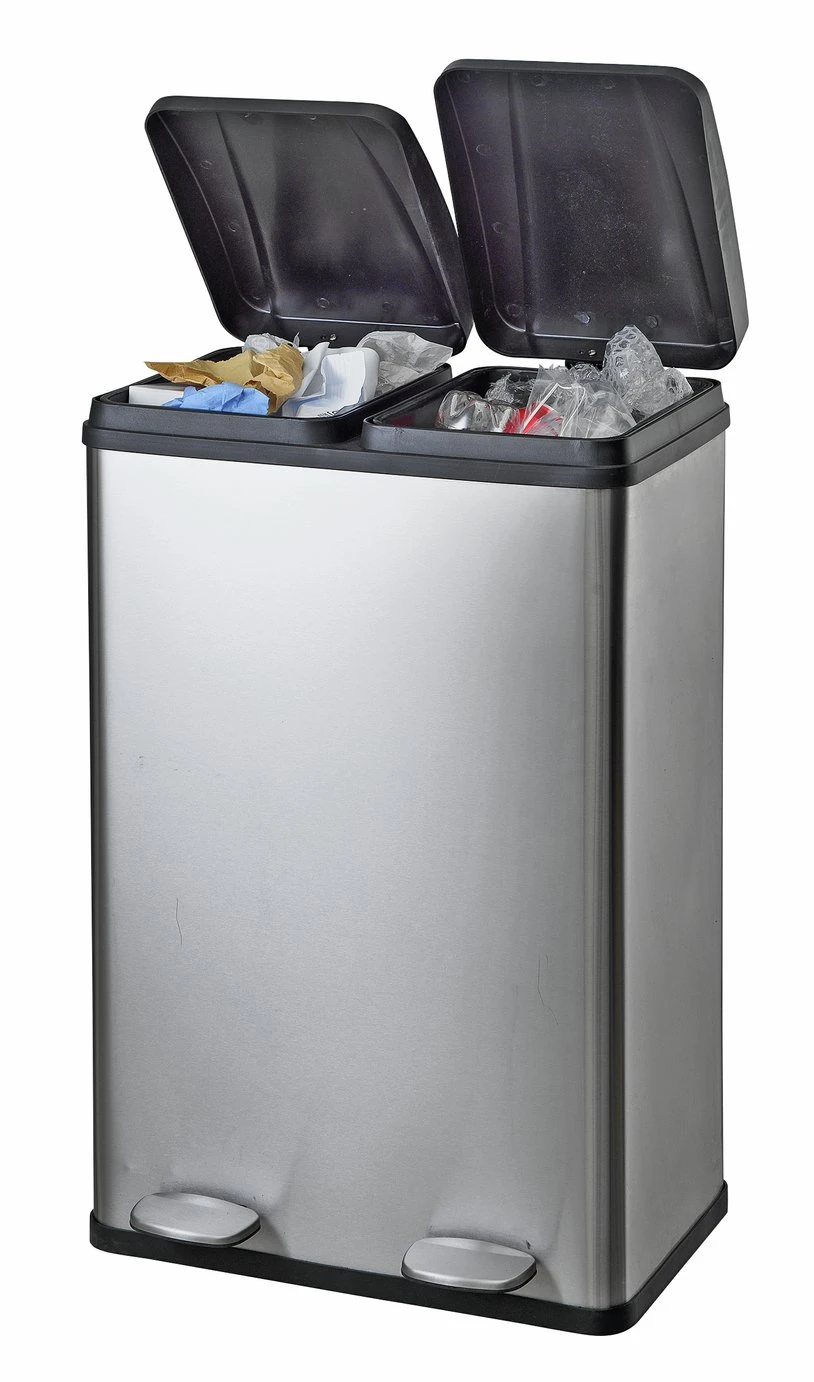 Habitat 55 Litre 2 Compartment Recycling Bin - Steel 4 Habitat 55 Litre 2 Compartment Recycling Bin - Steel - Image 4
