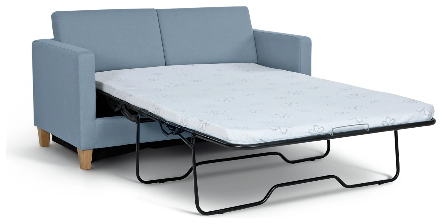 Habitat Rosie 2 Seater Fabric Sofa Bed - Pale Blue 2 Habitat Rosie 2 Seater Fabric Sofa Bed - Pale Blue - Image 2