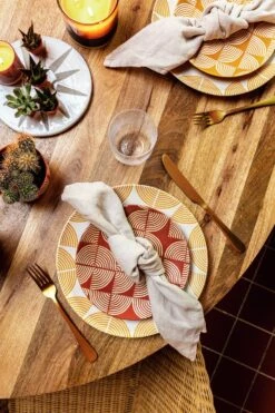 Habitat Block Print 12 Piece Stoneware Dinner Set - Yellow 11 Habitat Block Print 12 Piece Stoneware Dinner Set - Yellow -Habitat Store 7040575 R Z005C