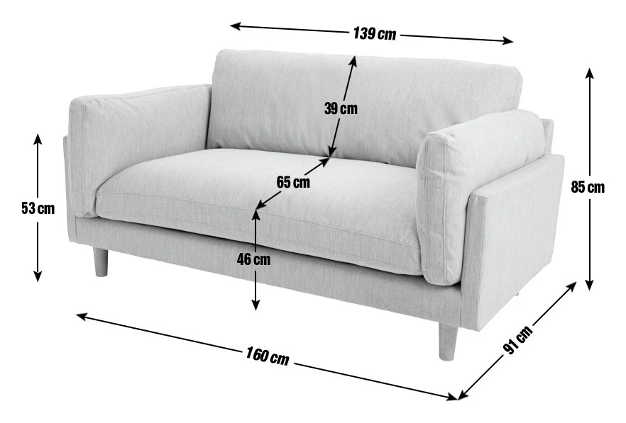 Habitat Habita Salome Fabric 2 Seater Sofa - Light Grey 4 Habitat Habita Salome Fabric 2 Seater Sofa - Light Grey - Image 4