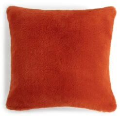 Habitat Plain Faux Fur Cushion - Burnt Orange - 43X43cm -Habitat Store 7048663 R Z002A