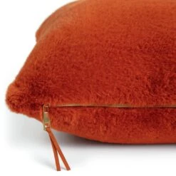 Habitat Plain Faux Fur Cushion - Burnt Orange - 43X43cm -Habitat Store 7048663 R Z003A