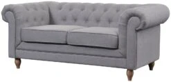 Habitat Chesterfield Fabric 2 Seater Sofa - Light Grey -Habitat Store 7049033 R Z002A