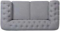 Habitat Chesterfield Fabric 2 Seater Sofa - Light Grey -Habitat Store 7049033 R Z006A