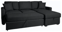 Habitat Reagan Corner Chaise Faux Leather Sofa Bed - Black 10 Habitat Reagan Corner Chaise Faux Leather Sofa Bed - Black -Habitat Store 7067668 R Z003A