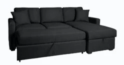 Habitat Reagan Corner Chaise Faux Leather Sofa Bed - Black 13 Habitat Reagan Corner Chaise Faux Leather Sofa Bed - Black -Habitat Store 7067668 R Z007A