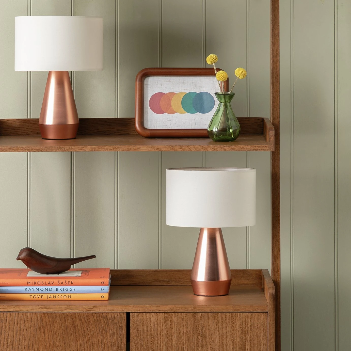 Habitat Maya Pair Of Touch Table Lamps - Copper & Cream 1 Habitat Maya Pair Of Touch Table Lamps - Copper & Cream
