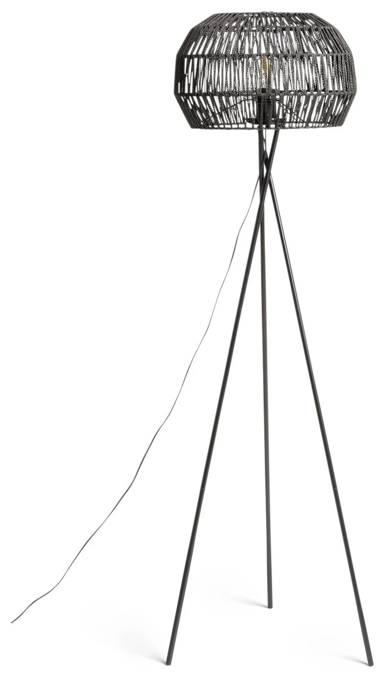 Habitat Global Rope Tripod Floor Lamp - Black 2 Habitat Global Rope Tripod Floor Lamp - Black - Image 2
