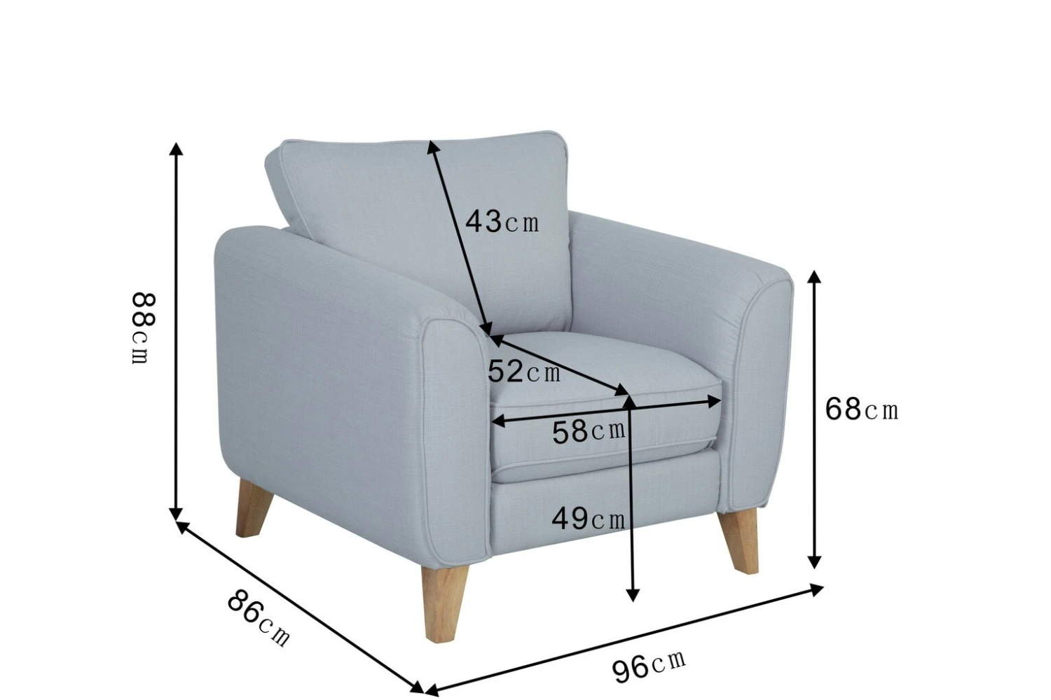 Habitat Cooper Fabric Armchair - Teal 12 Habitat Cooper Fabric Armchair - Teal - Image 12