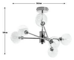 Habitat Glam 6 Light Glass Ceiling Light – Gold -Habitat Store 7835340 R E001