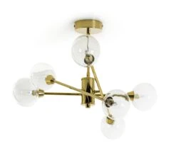 Habitat Glam 6 Light Glass Ceiling Light – Gold -Habitat Store 7835340 R Z002A