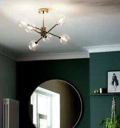 Habitat Glam 6 Light Glass Ceiling Light – Gold -Habitat Store 7835340 R Z002C