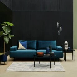 Habitat Julien Velvet 3 Seater Sofa - Navy Blue -Habitat Store 7836033 R Z002C