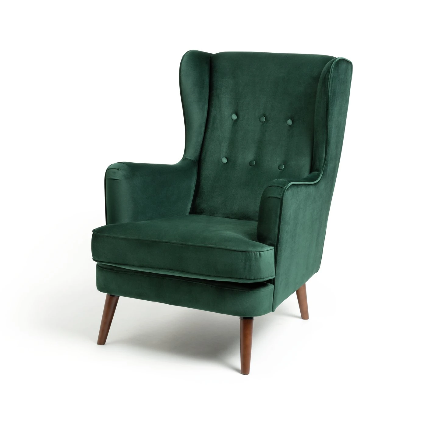 Habitat Callie Velvet Wingback Chair - Forest Green 4 Habitat Callie Velvet Wingback Chair - Forest Green - Image 4