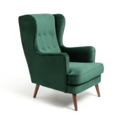 Habitat Callie Velvet Wingback Chair - Forest Green 14 Habitat Callie Velvet Wingback Chair - Forest Green -Habitat Store 7878486 R Z004A
