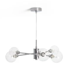 Habitat Glam 6 Light Glass Ceiling Light – Chrome -Habitat Store 7996973 R Z001C