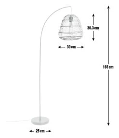 Habitat Rattan Arc Floor Lamp - Cream And Black 13 Habitat Rattan Arc Floor Lamp - Cream And Black -Habitat Store 8024789 R E001