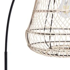 Habitat Rattan Arc Floor Lamp - Cream And Black 14 Habitat Rattan Arc Floor Lamp - Cream And Black -Habitat Store 8024789 R Z002A