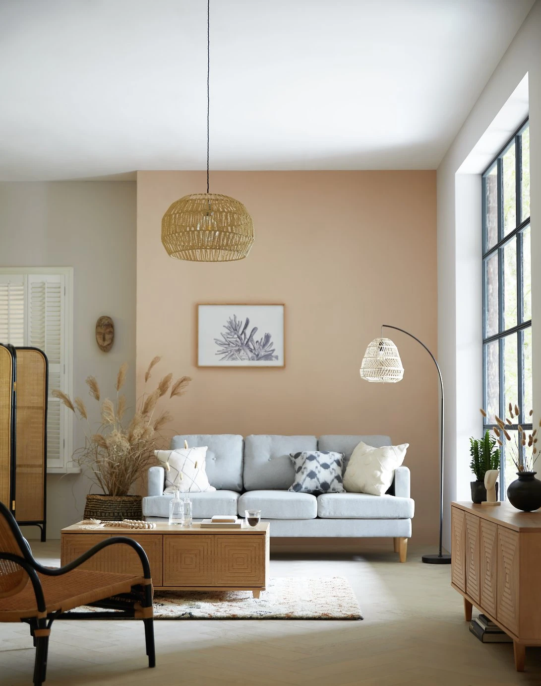 Habitat Rattan Arc Floor Lamp - Cream And Black 11 Habitat Rattan Arc Floor Lamp - Cream And Black - Image 11