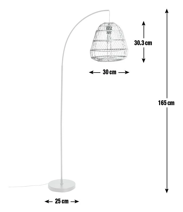 Habitat Rattan Arc Floor Lamp - Cream And Black 9 Habitat Rattan Arc Floor Lamp - Cream And Black - Image 9